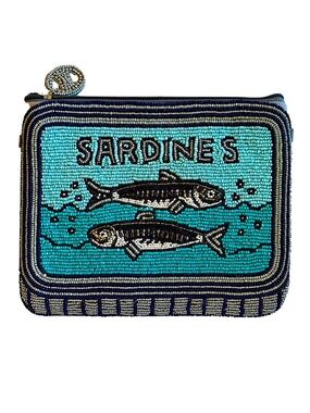 Lily Posh Sardines in Tin Can Crossbody Mini Clutch Bag, Sardine Fish Sea Life
